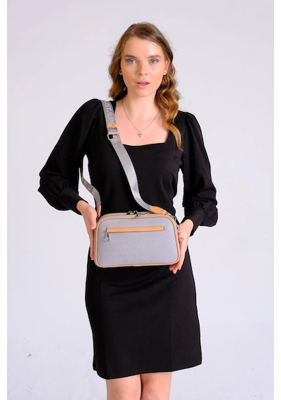 Just Polo Kadın Ayarlanabilir Uzun Askılı Omuz Çantası Ebat 17x27 Gri Camel Yeni