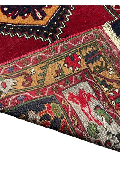 El Dokuma Sıfır Yahyalı Halısı 110x200 Kırmızı Kök Boya Yün Halı Kırmızı