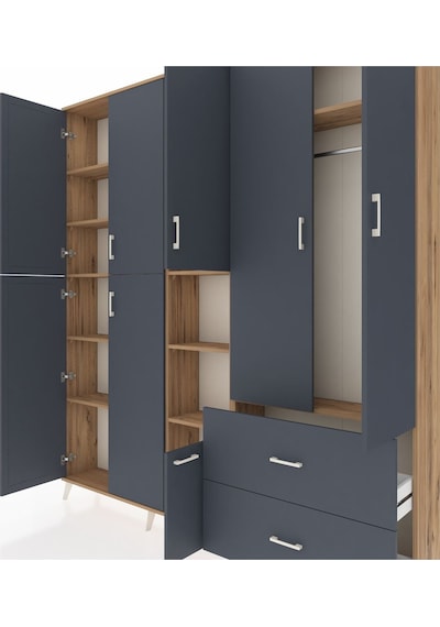 Arges Dolap 12 Raflı 2 Çekmeceli Tek Askılı 220x30x243 Çam-antrasit/antrasit Antrasıt/antrasıt Arges Dolap 12 Raflı 2 Çekmeceli Tek Askılı 220x30x243 Çam-antrasit/antrasit Antrasıt/antrasıt