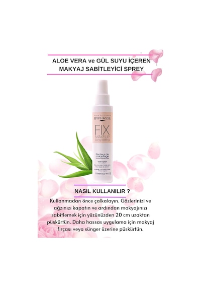 Byphasse Aloe Vera & Gül Suyu Özlü Makyaj Sabitleyici Sprey 150 ML