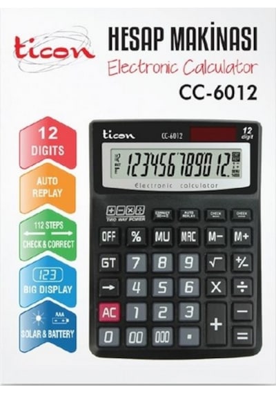 Ticon CH-6012 Hesap Makinesi 12 Hane