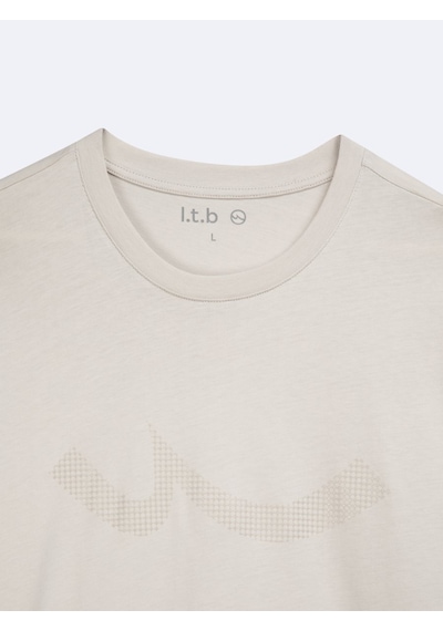 Ltb Silikon Logo Baskılı Bej T-shırt Gri