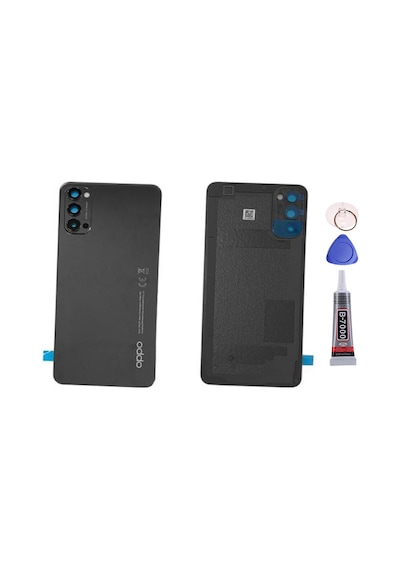 Oppo Reno 4 Siyah Arka Kapak Batarya Kapağı Pil Kapağı Yapışkan Ve Sökme Aparatıyla Beraber Full Set Siyah