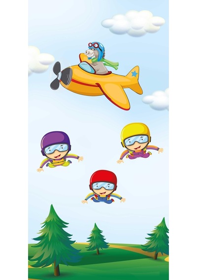 Kapı Giydirme Kapı Sticker Folyosu Uçak Çiçekler