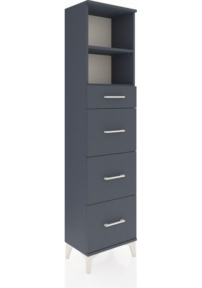 Arges Dolap 2 Raflı 4 Çekmeceli 44x30x182 Antrasit-antrasit Antrasit