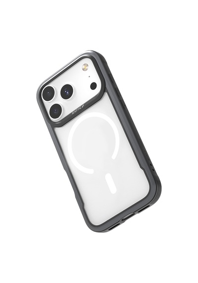 Apple Uyumlu iPhone 17 Pro Max Kılıf M-safe Şarjlı Airbagli Raptic Shield Serisi Şeffaf Kapak Siyah