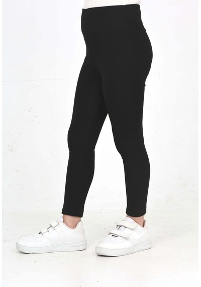 Erdem Kıds Kız Çocuk Yüksek Bel İçi Havlu - Şardonlu Termal Kışlık Günlük-casual, Spor, Egzersiz, Tayt Siyah Siyah