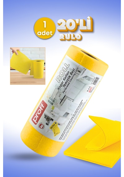 Grimorlife 1 Adet 20'li Rulo %100 Mikrofiber Kopar Kullan Çok Amaçlı Temizlik Bezi - Ekonomik Ve Pratik Hijyen