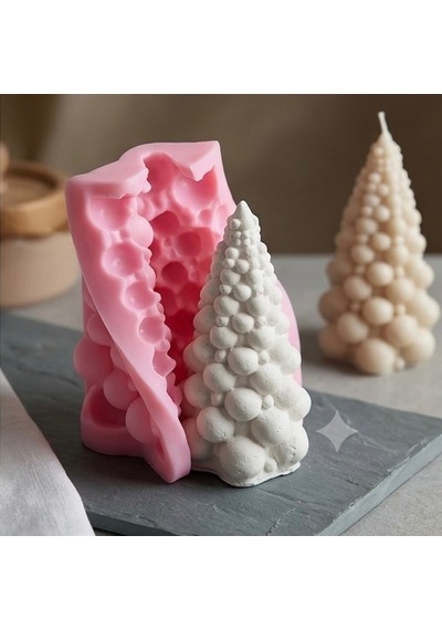 Dekoratif Çam Ağacı Silikon Kalıp 9x5 Cm