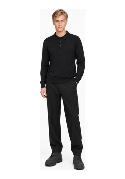Loft Erkek Siyah Regular Fit Polo U.kol Lf2043741 Q1.v1