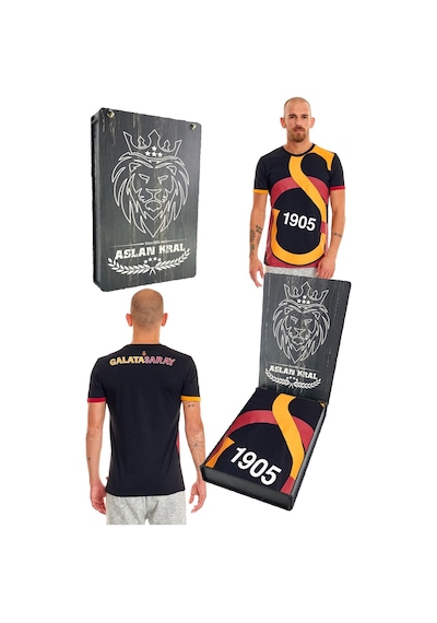 Galatasaray Unisex Siyah Arma T-shirt Kutulu 001