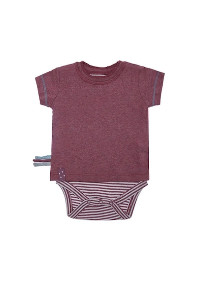 Organicera Organik Kısa Kollu T-shirt Body , Bordeaux Melange Bordo
