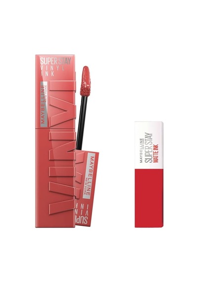 New York Super Stay Vinyl Ink Uzun Süre Kalıcı Likit Parlak Ruj 15 Peachy & Mini Super Stay Matte Ink Likit Mat Ruj - 20 Pioneer Makyaj Seti Belirtilmemiş
