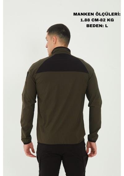 Camp Scoutland Camp260 Outdoor Tactical Su İticili Erkek Fermuarlı Taktik Sweatshirt Haki
