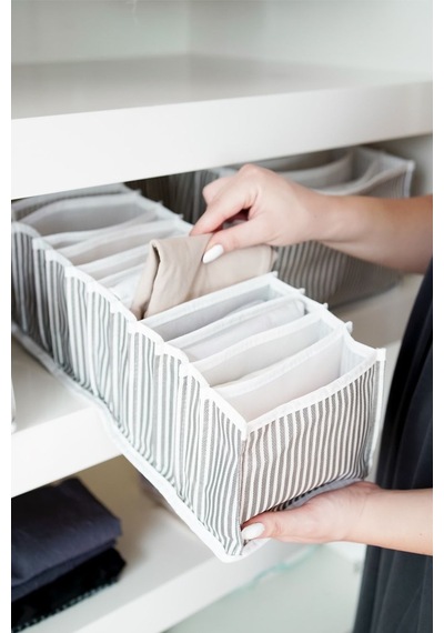 Akordiyon Organizer Çekmece Içi Düzenleyici M Boy Kumaş 100 X 110 Gri Diğer