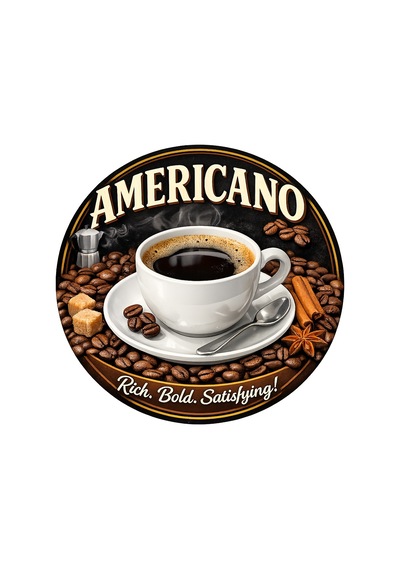 Mayeka Americano Temalı Cafeler Kahveciler Baristalar İçin Ahşap Duvar Kapı Dekoratif Süs Tablo 3