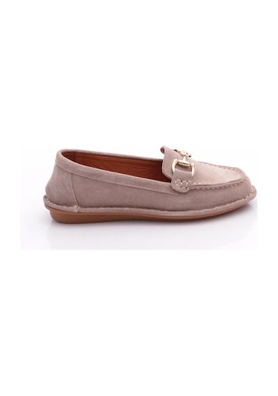 Dgn E224 Kadin Loafer Ayakkabi Bej Süet