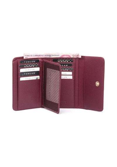 Tergan Bordo Deri Kadın Cüzdan - S1cb00005730-k16 Bordo