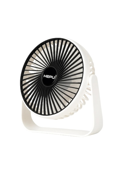 HEPU HP-F02 USB Şarjlı Sessiz Masaüstü Mini Fan – 360° Dönebilen Gövde 3 Kademeli