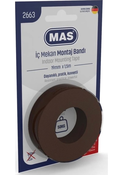 Mas 19 Mmx1.5 M Çift Taraflı İç Mekan Güçlü Montaj Bantı 2663