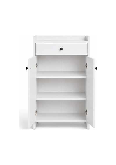 Elegans Çok Amaçlı Ayakkabılık Dolabı Çekmeceli 3 Raflı Beyaz 90x60x35 Cm Beyaz Beyaz