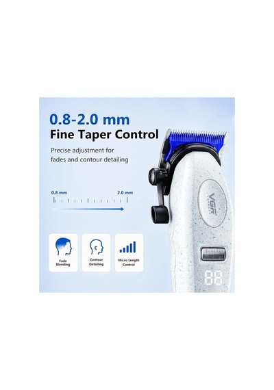 Şarjlı Tıraş Makinesi V-887c - 9000 Rpm 240 Dakika Dlc Seramik Bıçak - Beyaz