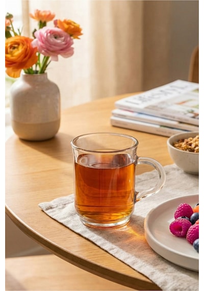 Lav Ada Cam Kupa 6 Kişilik 250 ml Kulplu (Kahve/Çay Bardağı)