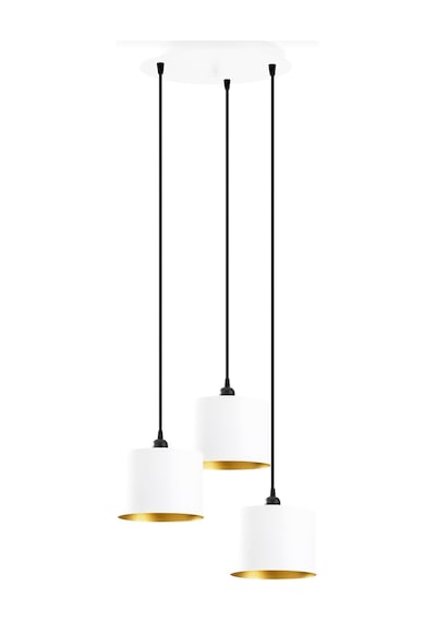 Rys Retro Metal Dekoratif Beyaz Rustik 3 Lü Dekoratif Sarkıt Avize Çap:30 Cm