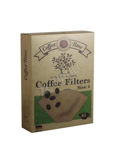 4 Adet Coffe Time Kahve Filtre Kağıdı No:4 80'li Çok Renkli