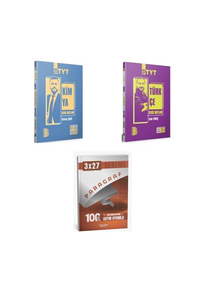 2027 2027 Benim Hocam Tyt Kimya + Türkçe Konu + Anla Kazan Paragraf Deneme 3'lü Set