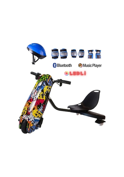 Citymate Drift Car Elektrikli Kaykay Bluetooth Dirift Kar Hoverboard Scooter Koruma Ekipmanı Hediye
