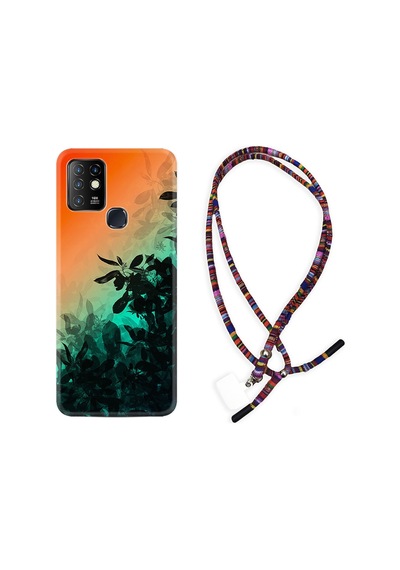 Infinix Hot 8 Kılıf Rasta Boyun Askılı Güzel Çiçekler 1712