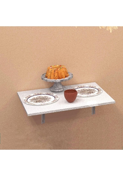 Duvara Monte Katlanır Mdf Masa 60 X 45 Cm Demir Ayaklı Katlanır Sehpa Tlpm02m 001