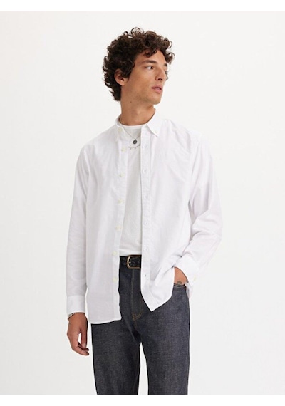 Levi's Levis Logo İşlemeli Erkek Rahat Gömlek Authentıcbuttondownbrıghtwhıte A7210-0000-12455 Beyaz