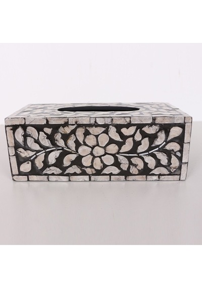 Anita Sedefli Dikdörtgen Peçetelik 23x12x8,5 Cm Siyah