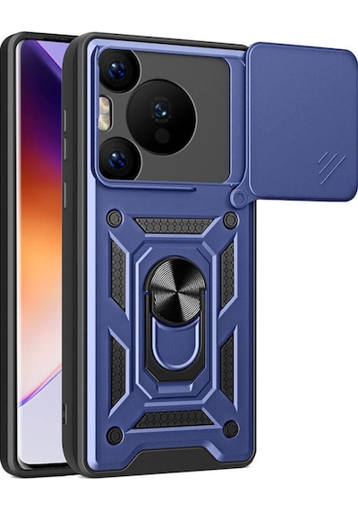 Teleplus Huawei Pura 70 Pro 5g Kılıf Magnetik Standlı Kamera Korumalı Slide Sürgülü Cover Kapak