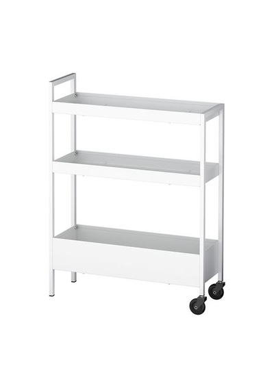 Ikea Nıssafors Servis Arabası, Beyaz, 50,5x19x67 Cm