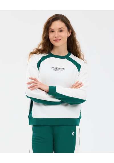 Skechers W Lw Fleece Loose Fit Sweatshirt Kadın Beyaz Sweatshirt S2610028-3855 Beyaz
