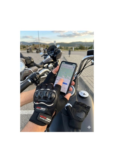 Srsmoto Profesyonel Korumalı Yarım Parmak Motosiklet Eldiveni - Yazlık Nefes Alabilir Motor Eldiveni - 891783957 Diğer