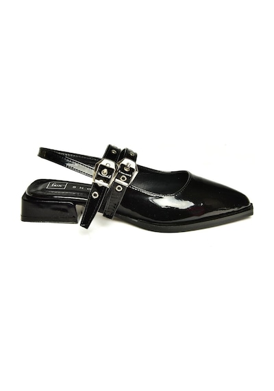 Fox Shoes U518800604 Siyah Rugan Alçak Topuklu Kadın Ayakkabı Siyah