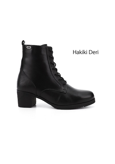 Gönderi(R) Gönderi R Kadın Siyah Floter Fermuarlı Kalın Topuklu Hakiki Deri Postal Bot Gkzb13451402 Siyah Floter