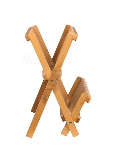 Lüks 2 Katlı Bambu Tabaklık & Kurutma Rafı 47x32 Cm Renkli