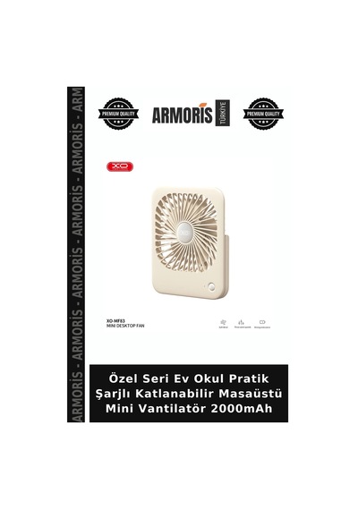Özel Seri Ev Okul Pratik Şarjlı Katlanabilir Masaüstü Mini Vantilatör 2000mah