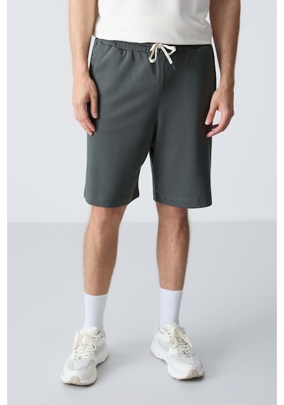 Air Jones Tommy Life Haki Pamuklu Kalın Yumuşak Dokulu Standart Fit Basic Erkek Şort - 81275 Haki