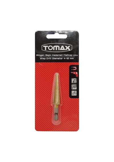 Tomax Kademeli Sac Delme Matkap Ucu 4-12 Mm 1/4 Bits Saplı