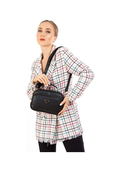 Adelina Bags Kadın Günlük Çapraz Askılı Üç Bölmeli Raven Deri Siyah Ve Vizon El Ve Omuz Çantası 2 Adet Çanta Siyah - Vizon