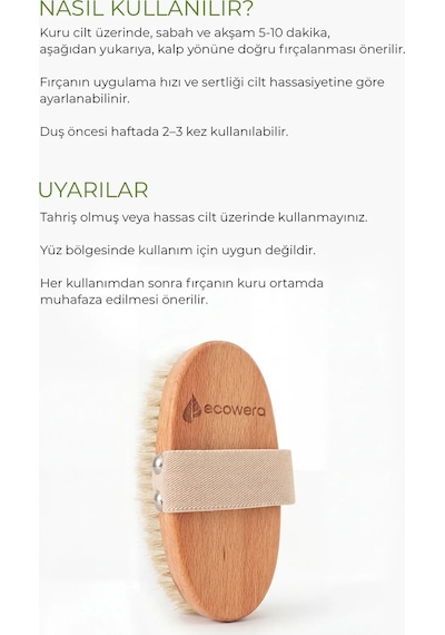 Ecowera Doğal At Kılı Vücut Fırçası