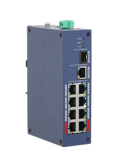 Dahua Chs4110-8et-110 8 Port 10/100+1xgb Rj45/1xgb Sfp Uplınk 110w Poe Cloud Yönetilebilir Endüstriy
