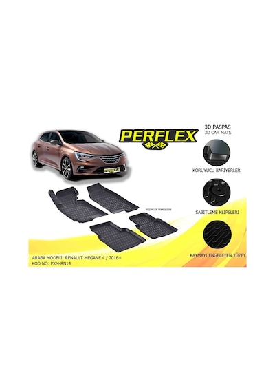 Perflex Pxm-rn14 Paspas 3d Havuzlu X-mat Megane 4 2016+