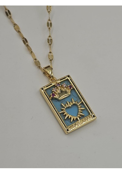 The Empress Tarot Kartı Çelik Kolye Altın